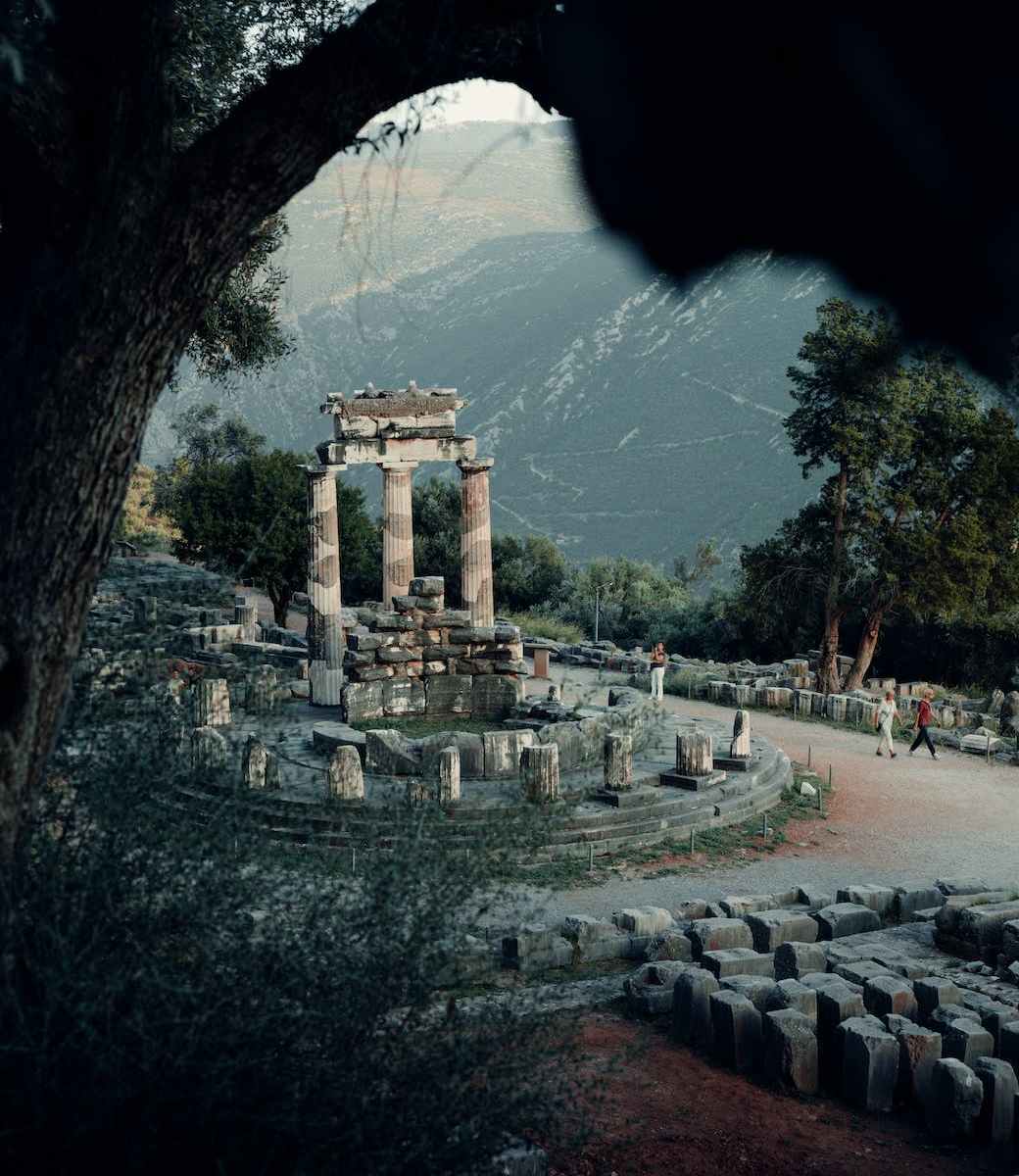 aerial view of the tholos of delphi